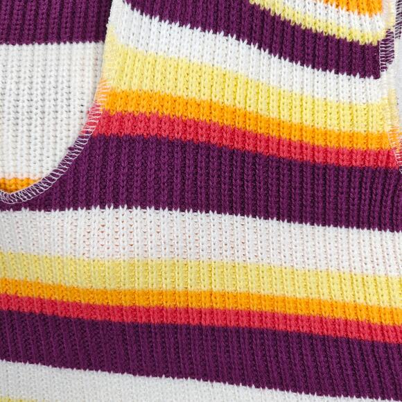 BDG Striped Knit Cropped Sweater Vest Hoodie Multicolor Size M NEW - Picture 5 of 9